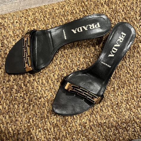 prada shearling mules|prada kitten heel mules.